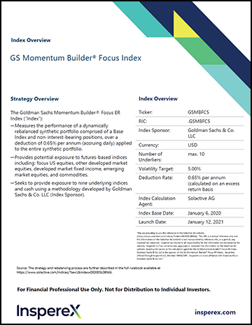 GS Momentum Builder Focus Index Overview