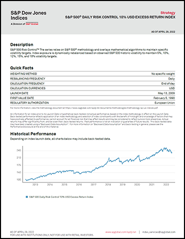 S&P Risk Daily Controlled 10 ER Factsheet